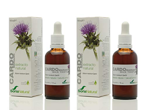 Soria Natural - EXTRACTO DE CARDO MARIANO - Suplemento nutricional - desintoxica y protege el hígado, mejora la digestión y reduce el dolor estomacal (PACK2)