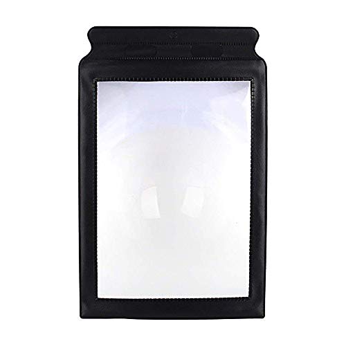 SOUHE Lupa de lectura de página completa A4 grande rectangular x3 Lupa para libro de lectura, periódico, color negro