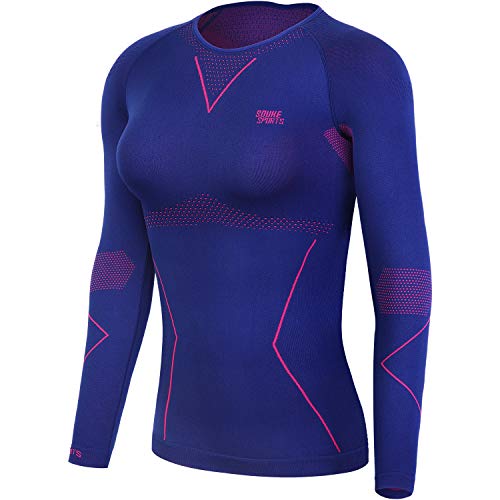 Souke Sports-Camiseta Compresion Mujer Manga Larga,Baselayer Camisetas Deportivas para Ejercicio Gimnasio Entrenamiento Cruzado Correr Pilates Yoga