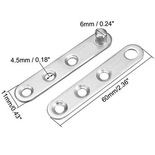 sourcing map 1 juego de bisagras giratorias de acero inoxidable de 360 grados, 60 mm x 11 mm.
