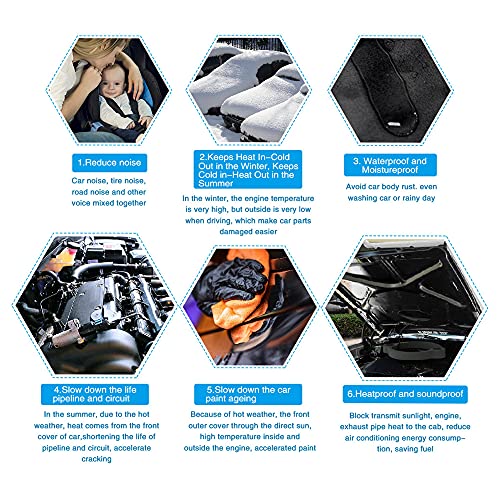 sourcing map 50cmX200cm Aislante Térmico Insonorizante Forro Papel Autoadhesivo Espuma Ondulada Aislante Acústico Insonorización Coche Negro
