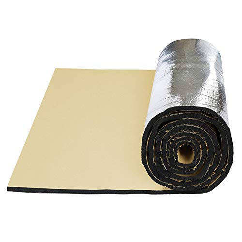 sourcing map Aislante Térmico Acústico Insonorización Coche Aluminio Forro Papel Autoadhesivo 10mm De Espesor Espuma Impermeable 100cmX60cm
