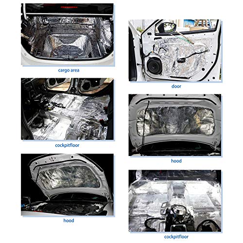 sourcing map Aislante Térmico Acústico Insonorización Coche Aluminio Forro Papel Autoadhesivo 10mm De Espesor Espuma Impermeable 100cmX60cm