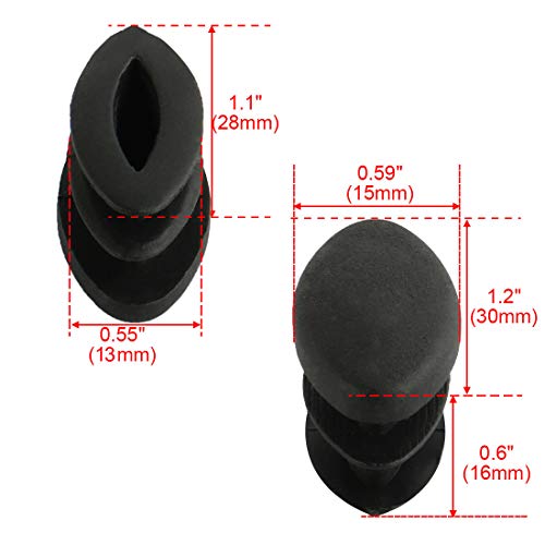 sourcing map Escuela De Plástico De Plástico Ovalada Silla De Mesa Patas Pies Inserción Tubo Negro 100 Piezas