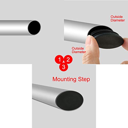 sourcing map Escuela De Plástico De Plástico Ovalada Silla De Mesa Patas Pies Inserción Tubo Negro 100 Piezas
