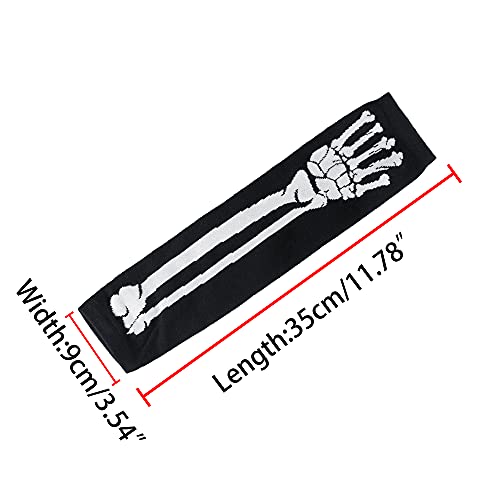 sourcing map Guantes Sin Dedos Brazo Largo Negro Para Mujeres Tejer Patrón Óseo Con Orificio Para Pulgar Invierno