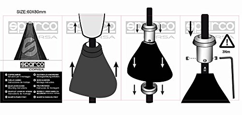 Sparco Fuelle para pomo de Cambio de Marchas Color Negro con Detalle en Gris Universal