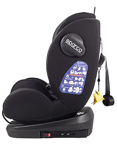 Sparco GR Silla de Coche Giratorio SK600I (Isofix) 0 hasta 36 kg, 0 hasta 12 años (E8-R44), Azul