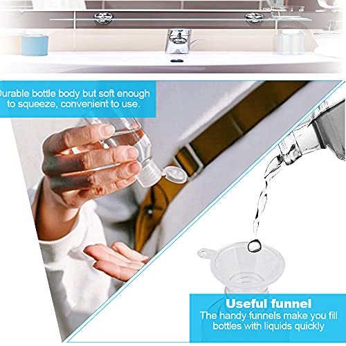 SPEACOUR 12 PCS Botellas Vacías de Plástico Botella Cosmética Transparente Botellas de Viaje con 1 Embudo Botes Viaje para Cosméticos Champú Accesorios de Viaje (50ml)