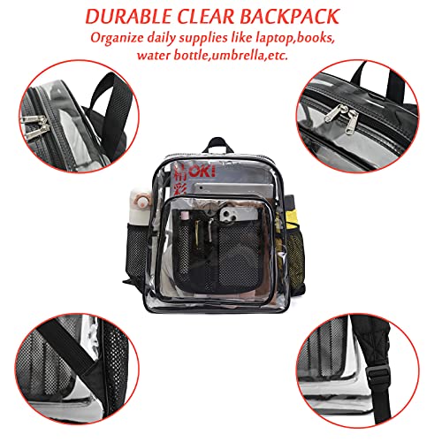 SPEEDEVE Mochila de PVC Transparente Mochila Escolar Impermeables,5077-Negro