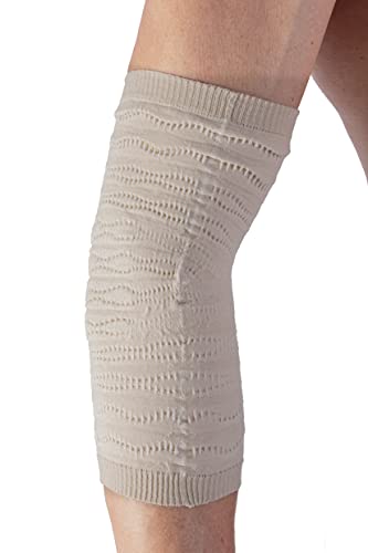 SPIKENERGY Codera Elástica Electromagnetoterapia Contra el Dolor, Epicondilitis, Traumatismo, Inflamación y Edemas - Dispositivo Médico (Beige, M)
