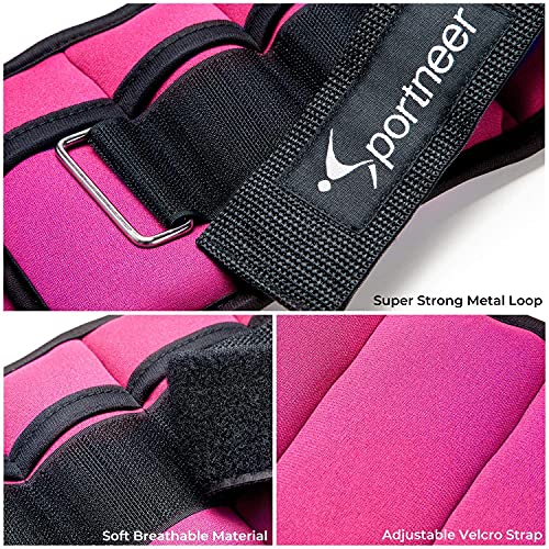 Sportneer Peso para Tobillo, Pesas Ajustables 0,97Kg - 4,6Kg (1 par), 0,5 kg-2,3 kg por Tobillo, Peso Durable para Muñeca con Correa Ajustable para Ejercicio, Ejercicio, Caminar, Footing, Gimnasio