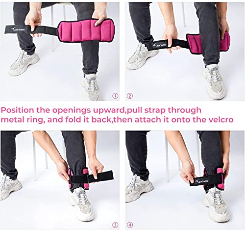Sportneer Peso para Tobillo, Pesas Ajustables 0,97Kg - 4,6Kg (1 par), 0,5 kg-2,3 kg por Tobillo, Peso Durable para Muñeca con Correa Ajustable para Ejercicio, Ejercicio, Caminar, Footing, Gimnasio