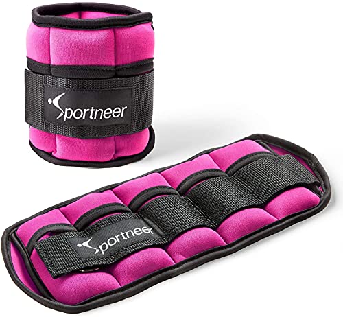 Sportneer Peso para Tobillo, Pesas Ajustables 0,97Kg - 4,6Kg (1 par), 0,5 kg-2,3 kg por Tobillo, Peso Durable para Muñeca con Correa Ajustable para Ejercicio, Ejercicio, Caminar, Footing, Gimnasio