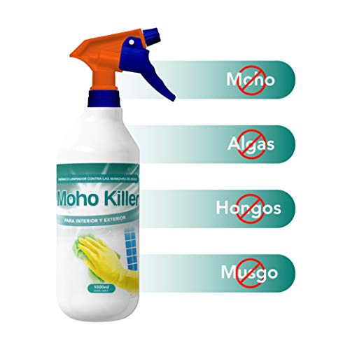 Spray Limpia Moho 1 Litro para paredes, juntas, azulejos, baldosas, baño, suelo, ducha y resto de superficies con humedad / fórmula anti moho quita mancha de humedades limpiador de juntas (1Litro)