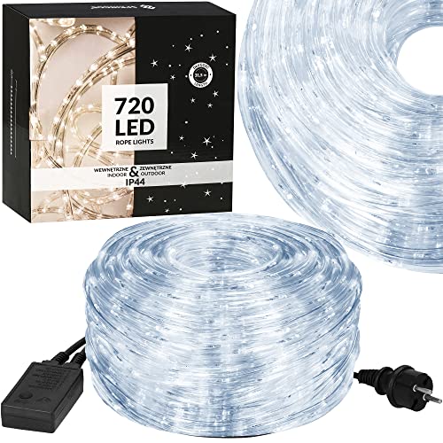 SPRINGOS manguera de luz LED 720 cadena de luz LED 31,5 metros programador 8 funciones fuente de alimentación IP44 decoración navideña decoración de fiesta