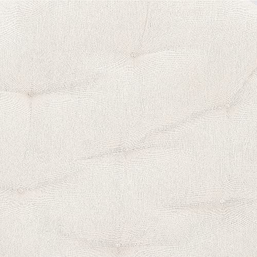 SPRINGOS Rattan im Trend - Cojín acolchado redondo para silla colgante (diámetro de 53 cm, lino y algodón), color crema