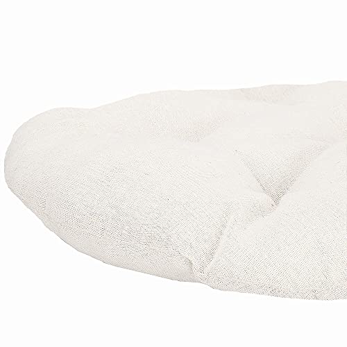 SPRINGOS Rattan im Trend - Cojín acolchado redondo para silla colgante (diámetro de 53 cm, lino y algodón), color crema