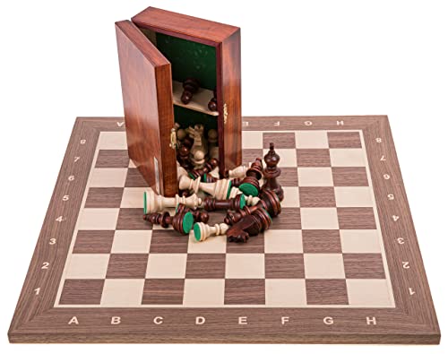Square - Profesional Ajedrez de Madera Nº 5 - Nogal - Tablero de ajedrez + Figuras - Staunton 5