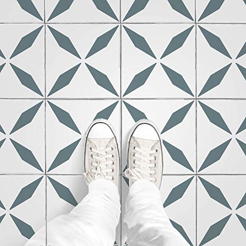 STENCILIT Tantra - Plantilla de azulejos para pintar pisos - Plantilla de azulejos reposicionable - Plantillas de suelo grandes para pintar hormigón