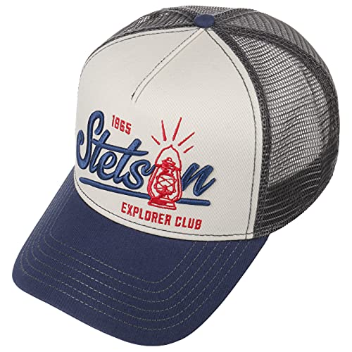 Stetson Gorra Trucker Gaslamp Hombre - Camionero de béisbol Malla Snapback, con Visera, Visera Verano/Invierno - Talla única Azul