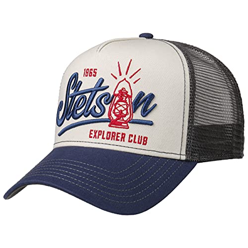 Stetson Gorra Trucker Gaslamp Hombre - Camionero de béisbol Malla Snapback, con Visera, Visera Verano/Invierno - Talla única Azul