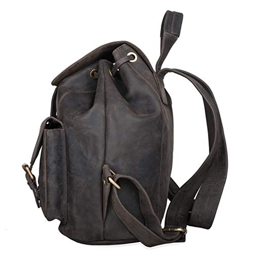 STILORD 'Larissa' Mochila para Mujer de Genuina Piel Vintage en Trabajo Ocio Tiempo Libre Universidad Bolsa para portátil 13,3' o DIN A4 de Cuero auténtico, Color:marrón Oscuro