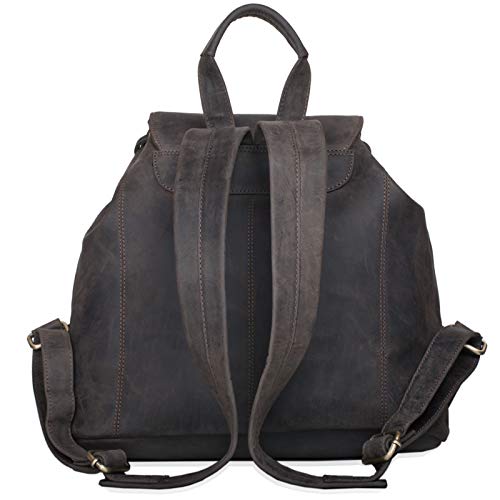 STILORD 'Larissa' Mochila para Mujer de Genuina Piel Vintage en Trabajo Ocio Tiempo Libre Universidad Bolsa para portátil 13,3' o DIN A4 de Cuero auténtico, Color:marrón Oscuro
