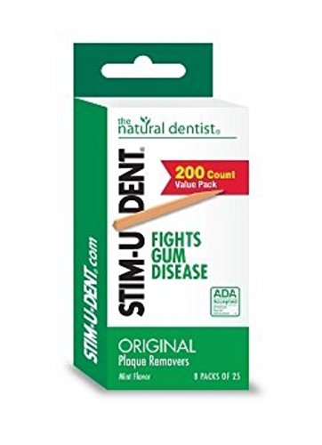 Stim-U-Dent removedores de placa, 24 paquetes de 25 púas/paquete (600 púas) – Sabor a menta