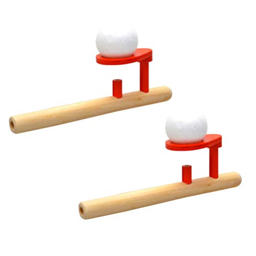 Stobok - Juego de juguetes de madera clásicos flotantes para pipa y pelotas, balanza sopladora, juguetes para niños de la edad