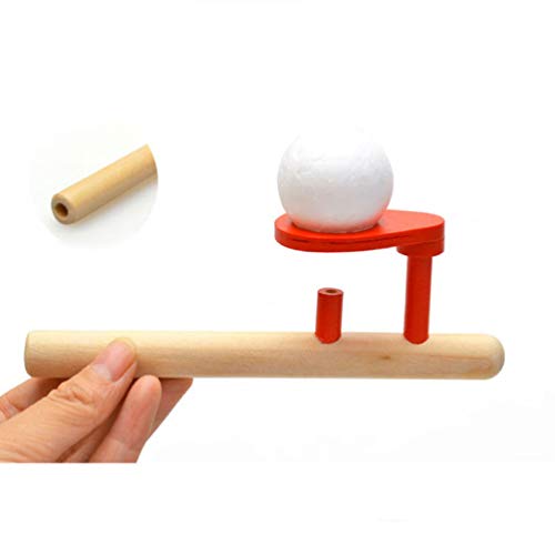 Stobok - Juego de juguetes de madera clásicos flotantes para pipa y pelotas, balanza sopladora, juguetes para niños de la edad