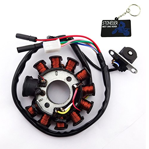 STONEDER 11 bobinas de polos de encendido estator magneto, rotor para GY6 125cc 150cc piezas del motor chino ciclomotor ATV Quad 4 Wheeler Go Kart