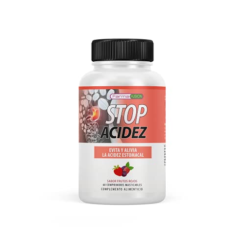 STOP ACIDEZ | Elimina y previene la Acidez y el Reflujo Estomacal | Acción Inmediata | Elimina el reflujo y el malestar de estómago | Mejora la salud digestiva | 60U sabor frutos rojos