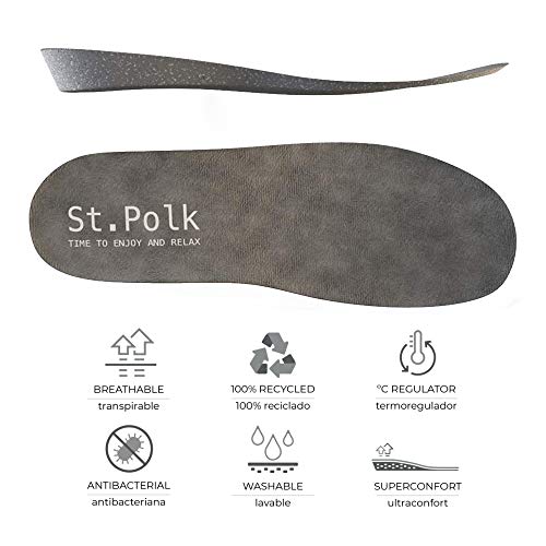 St.Polk® Zapatillas de Estar en casa Hombre/Mujer con Plantilla Extraible Slippers Pantuflas Fabricadas en España Original Unisex Invierno/Verano máxima Comodidad (Azul, Numeric_38)