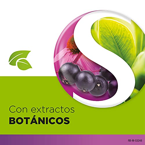 StrepHerbal Saúco y Equinácea con Vitamina C y Zinc para el sistema Inmunitario, Sabor Frutas del Bosque - 16 pastillas para chupar