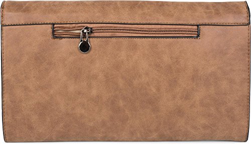 styleBREAKER Bolso de Mano Clutch Bolso de Fiesta en diseño de sobre con Correa para el Hombro y asa de Mano, señora 02012087, Color:Negro