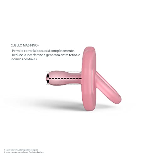 Suavinex Nuevo Chupete Para Dormir Todo Silicona, Para Bebés 0/6 meses, Chupete con Tetina Fisiológica SX Pro, Super Blandito y Flexible, Color Rosa