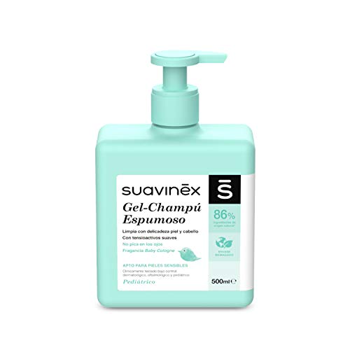 SUAVINEX Pack Aseo Higiene Bebé Termómetro Baño + Esponja Natural Grade + Gel-Champú Espumoso 500Ml. 3 Productos, Rosa