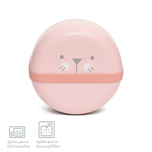 Suavinex - Set Platos Combinables Para Comer Fuera de Casa Capacidad 2 Comidas Apto Para Microondas y Lavavajillas Para Bebés +4 Meses, Color Rosa (306749)