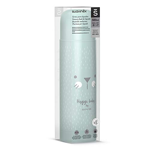 Suavinex, Termo Líquidos Para Bebé Premium, Acero Inoxidable, Cierre Hermético, Bebidas Calientes y Frías, 500ml Color Verde