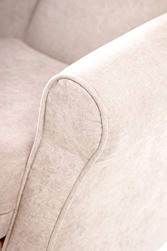 SUENOSZZZ-ESPECIALISTAS DEL DESCANSO Sillon Relax, Sillon orejero para Lactancia Irene. Tapiceria Antimanchas acualine Color Beige. Butaca para Dormitorio, Salon o habitacion de Bebe