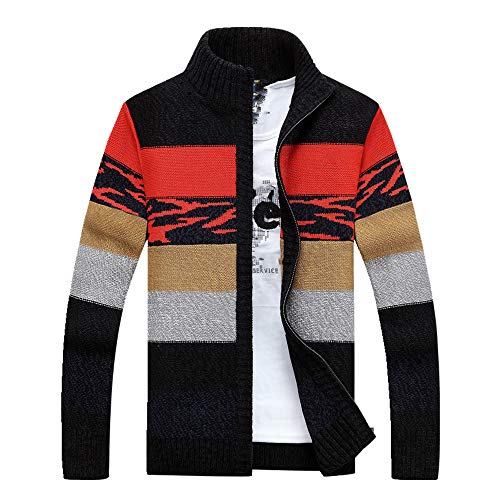 Suéter de punto de los Hombres Cardigans Collar de Invierno Suéter de Lana Cardigans Masculino Suéteres Capa de los Hombres Ropa