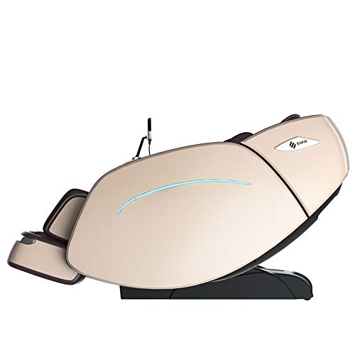 SUFUL M8 Sillón de Masaje,Sillón de Masaje de Gravedad Cero de Cuerpo Completo,Calefacción,Pista SL Superlarga,Sistema de Masaje de Aire,Relajación Corporal,Alivio de La Fatiga(Champagne Gold)