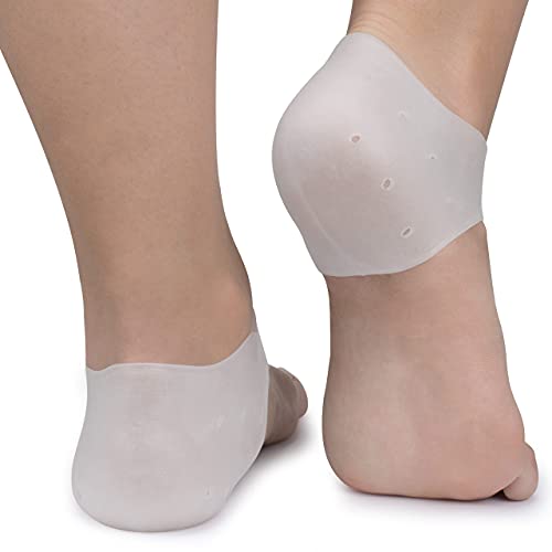 SULPO - Pack de 4 Pares Taloneras - Protectores de Silicona Transpirables con Orificio de Ventilación - Almohadillas para Pies Secos y Agrietados, Callos, Tendinitis de Aquiles - Talla Única