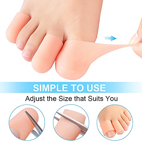 Sumiwish Protectores para dedos de los pies, 16 unidades de tapones de gel para los dedos, protectores de silicona para evitar ampollas, callos y maíz, alivia el dolor de uñas encarnadas