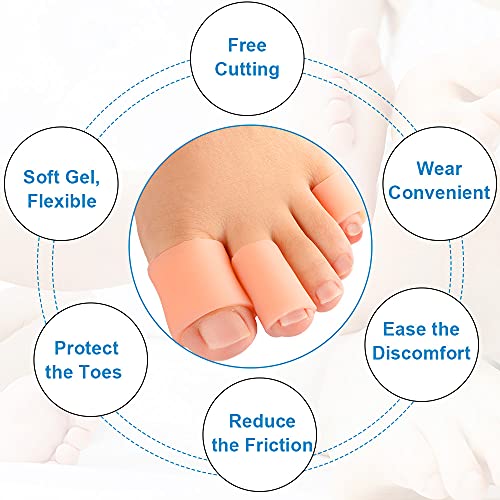Sumiwish Protectores para dedos de los pies, 16 unidades de tapones de gel para los dedos, protectores de silicona para evitar ampollas, callos y maíz, alivia el dolor de uñas encarnadas