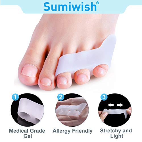 Sumiwish Separador de Dedos, Martillo Corrector para Meñique Pie - 5 Pares