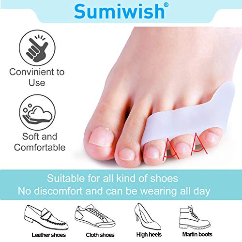 Sumiwish Separador de Dedos, Martillo Corrector para Meñique Pie - 5 Pares