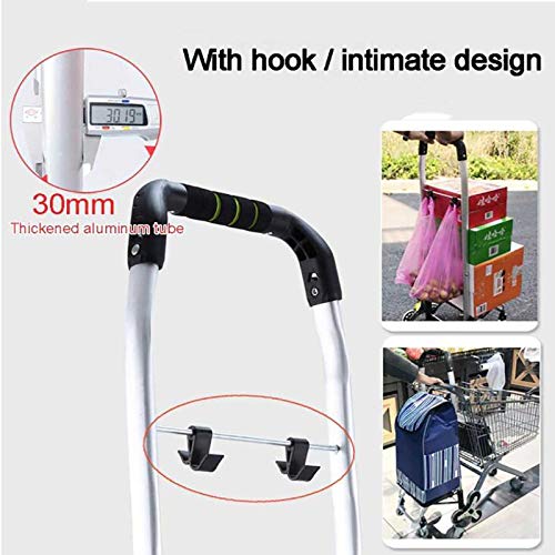 summerr Carro de la Compra Plegable, Resistente al Agua, silencioso, Plegable, Gran Capacidad, Carrito de Compras de 8 Ruedas (Color : Black)