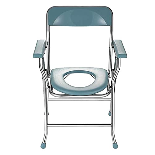 summerr Silla de Inodoro Plegable, Silla de Ducha portátil Silla de cabecera para Embarazadas Ligera con Cubo Acolchado/con Respaldo para Adultos, Discapacitados